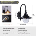 Horn-shaped outdoor wall lamp in aluminium with warm light, designed for gates, balconies, and garden walls