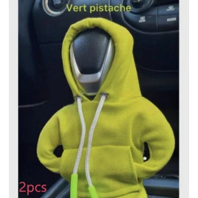 Universal gear knob cover hoodie in pure cotton for car interior personalisation