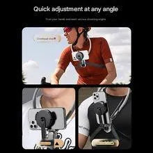 Magnetic neck strap mount for mobile live streaming with anti-shake for cycling photography