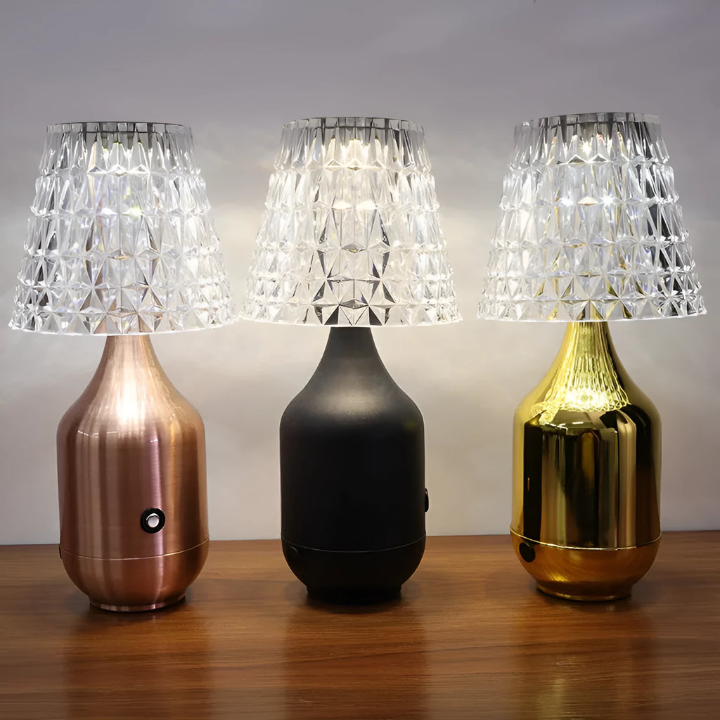 LED charging retro table lamp with USB outlet, American style, iron art plating, electrophoretic gold finish
