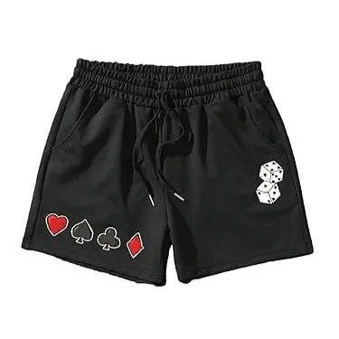 Men's thin polyester mesh beach shorts in various colours, showing simple printed design
