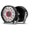Pair of 7-inch red LED waterproof off-road vehicle lights with 11700LM output