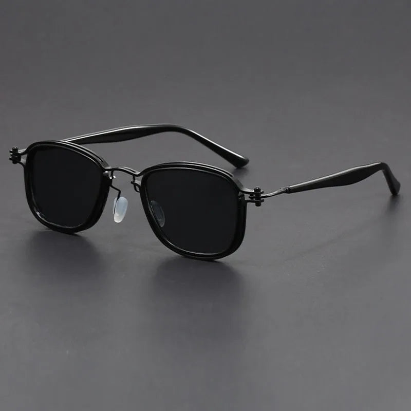 Retro square frame sunglasses with metal and plastic construction in various colour options.