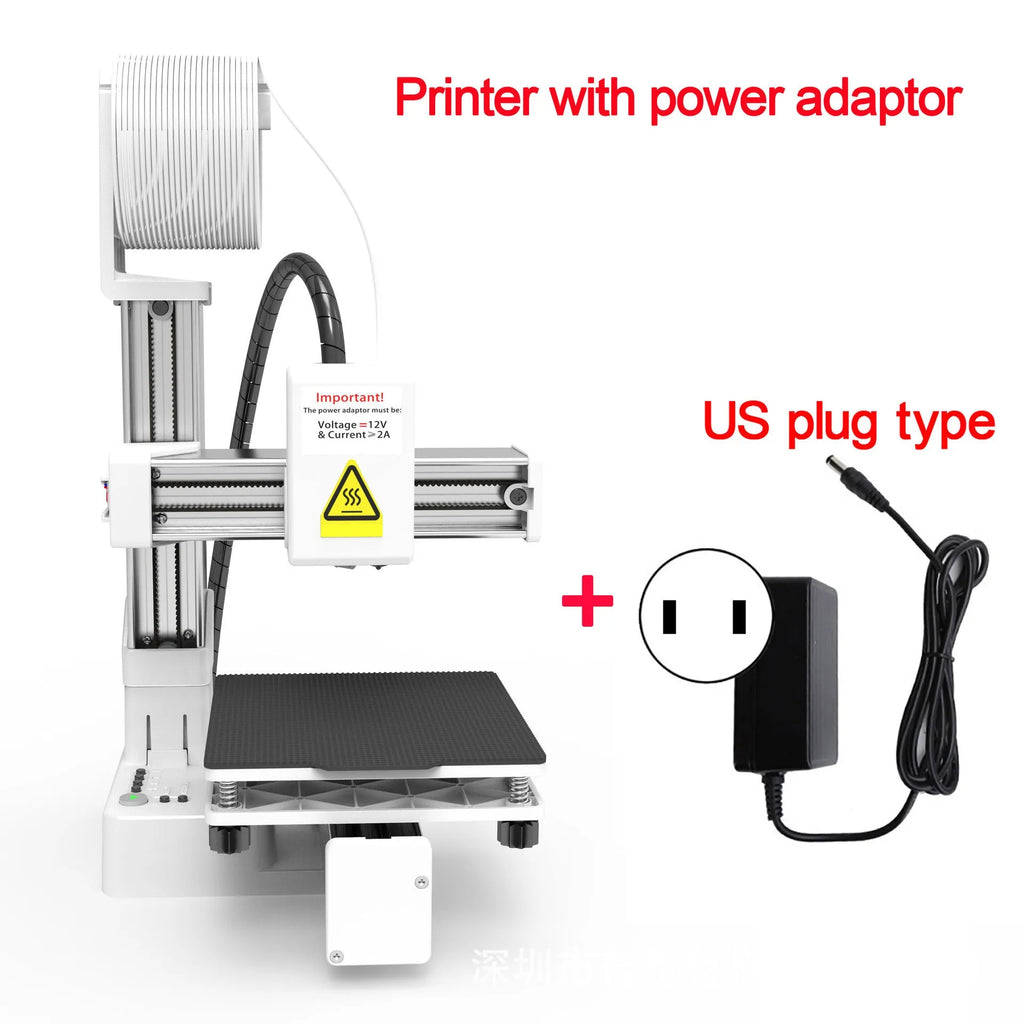 White EasyThreed K10 desktop 3D printer with 175mm build volume for TPU and PLA filaments