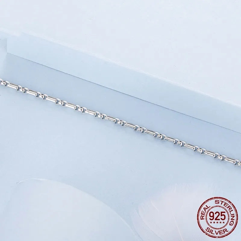 S925 sterling silver minimalist round box chain bracelet for women, electroplated finish, BSB231 colour, on neutral background