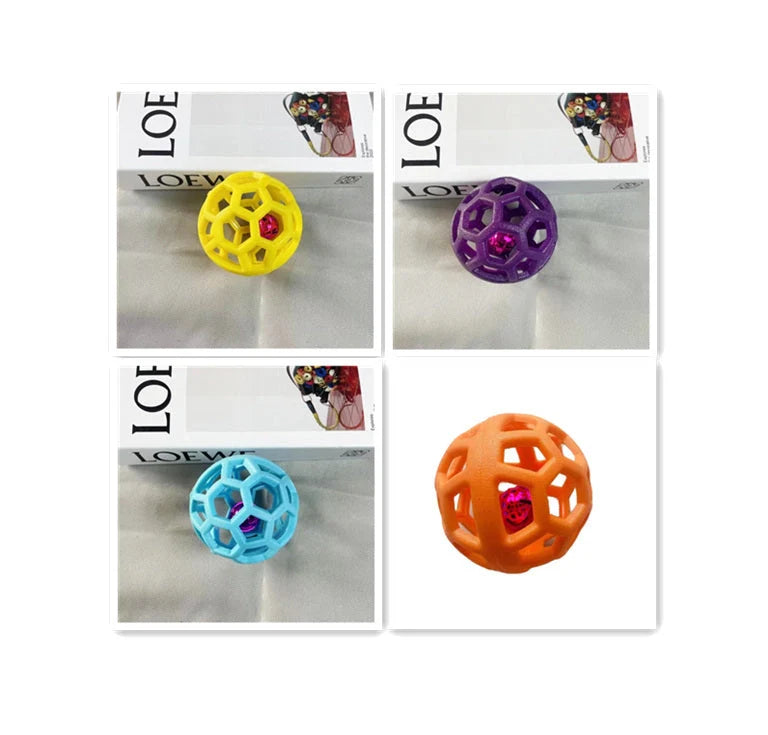 TPR dog chew ball toy in various colours for interactive play and teeth cleaning