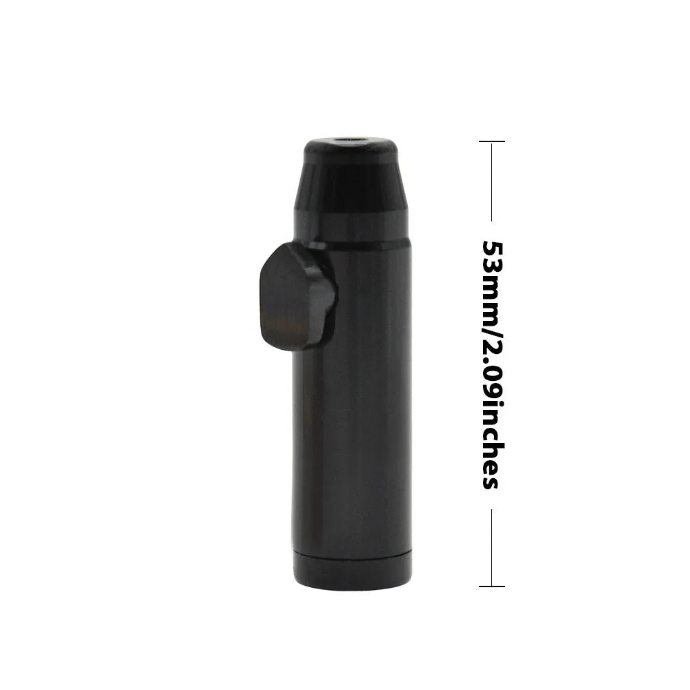 Aluminium alloy bullet snuff cigarette holder with flat head, shown in multiple colour options.