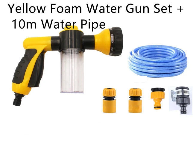 Multi-function high-pressure foam pot water gun set for car and home cleaning