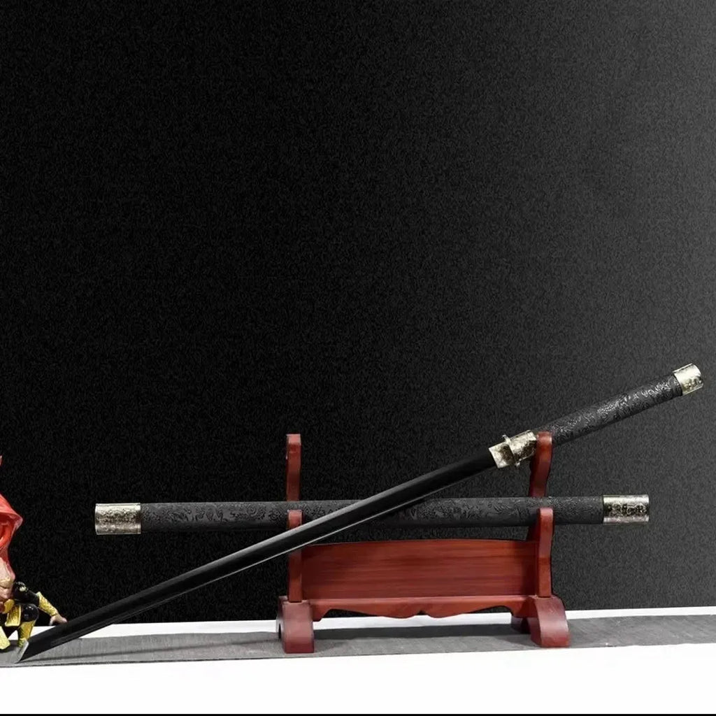 Taizong Tang Dynasty horizontal sword with 105cm 65 manganese steel blade in solid wood scabbard