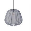 Japanese-style grey blue iron net pumpkin shaped pendant ceiling light with LED bulbs.