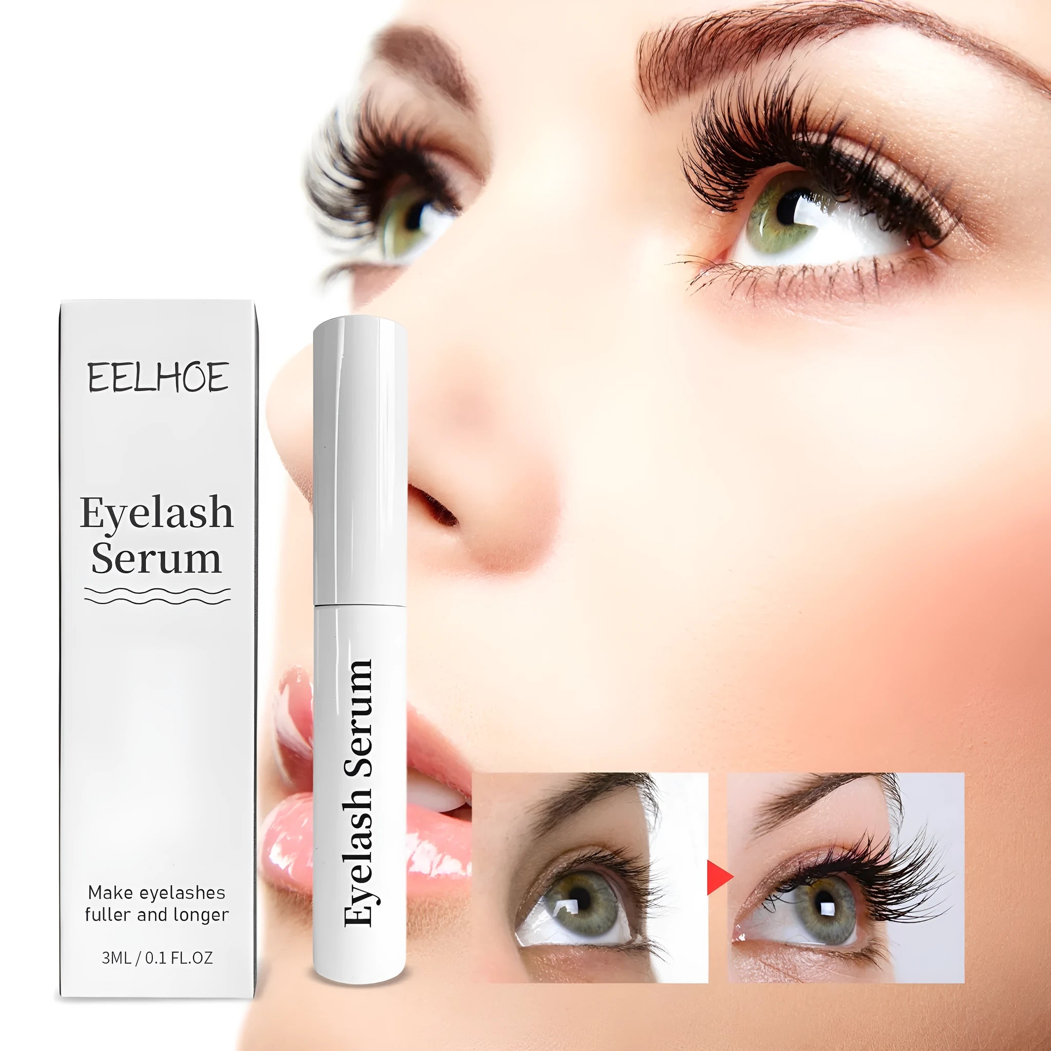 3ml natural black eyelash growth serum in dropper bottle for eyelash enhancement