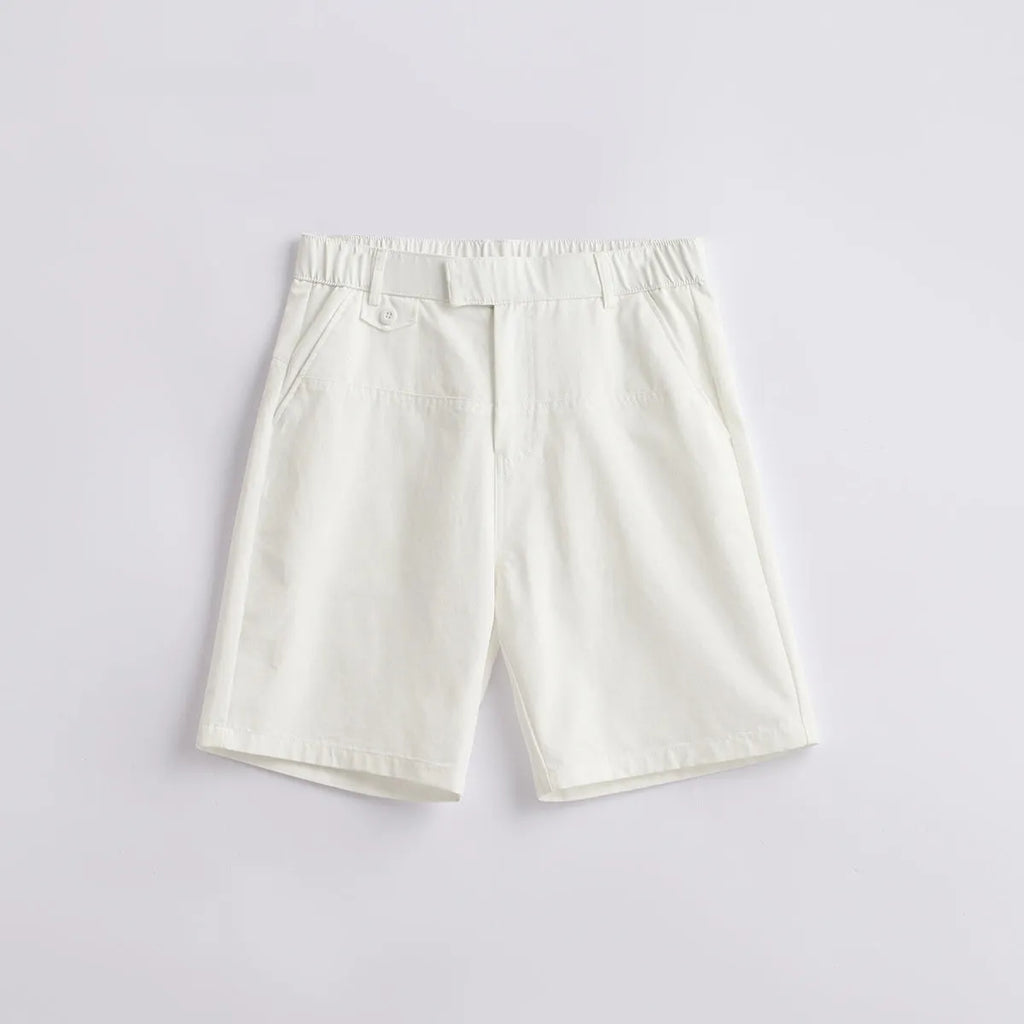 Men's light blue cotton blend casual shorts with loose-fitting summer design