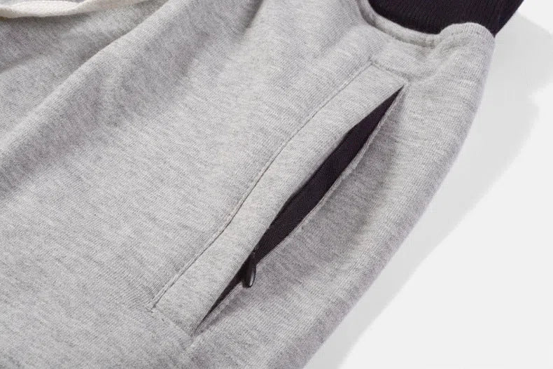 Solid colour cotton loose edge shorts with invisible zipper for women in black gray white