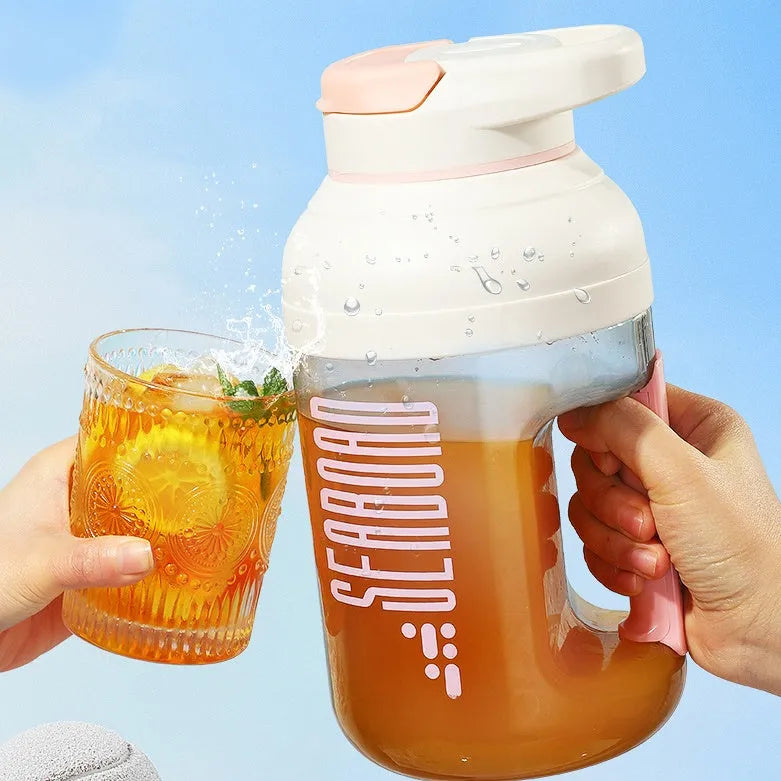 Electric portable juice cup 1500ml in pink with PC food grade plastic liner and blade