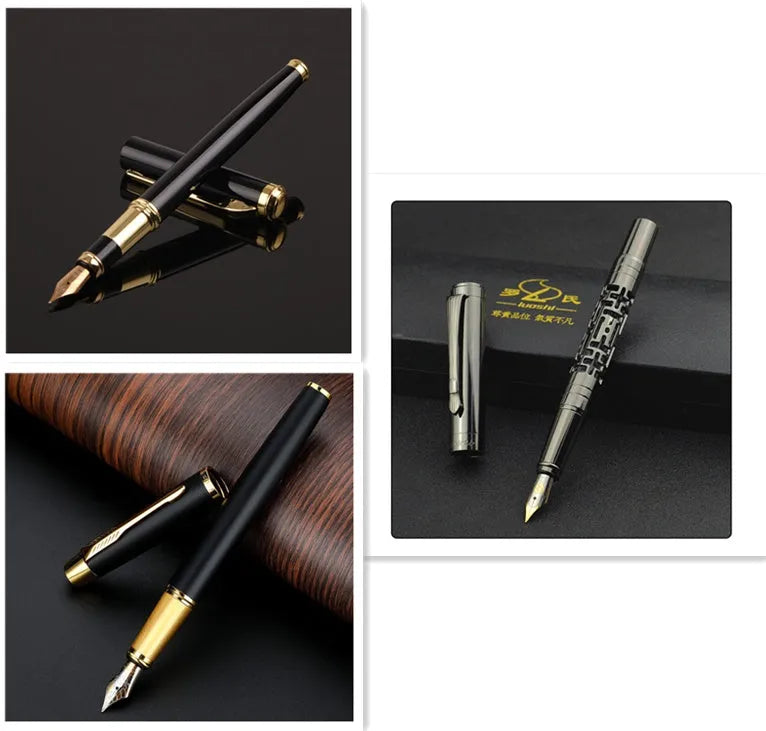 Red and black metal ballpoint pens with 0.5mm Yijin nibs for business writing