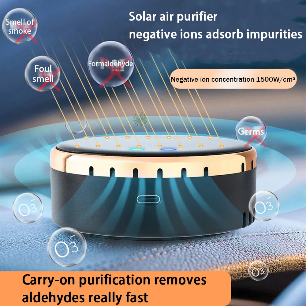 Solar-powered car air humidifier mounted in vehicle air conditioning outlet