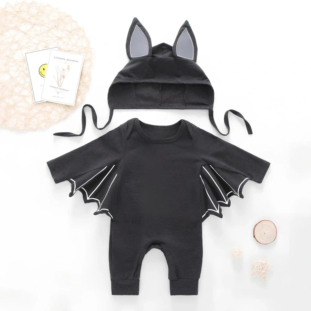 Black cotton headband two-piece children's set, long sleeve top and headband for sizes 70-100cm, 70% cotton fabric