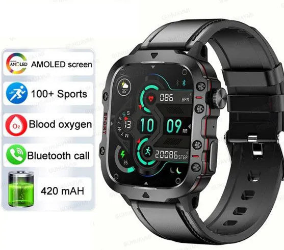QX11 Smart Bluetooth Watch with TFT touch screen display showing health metrics