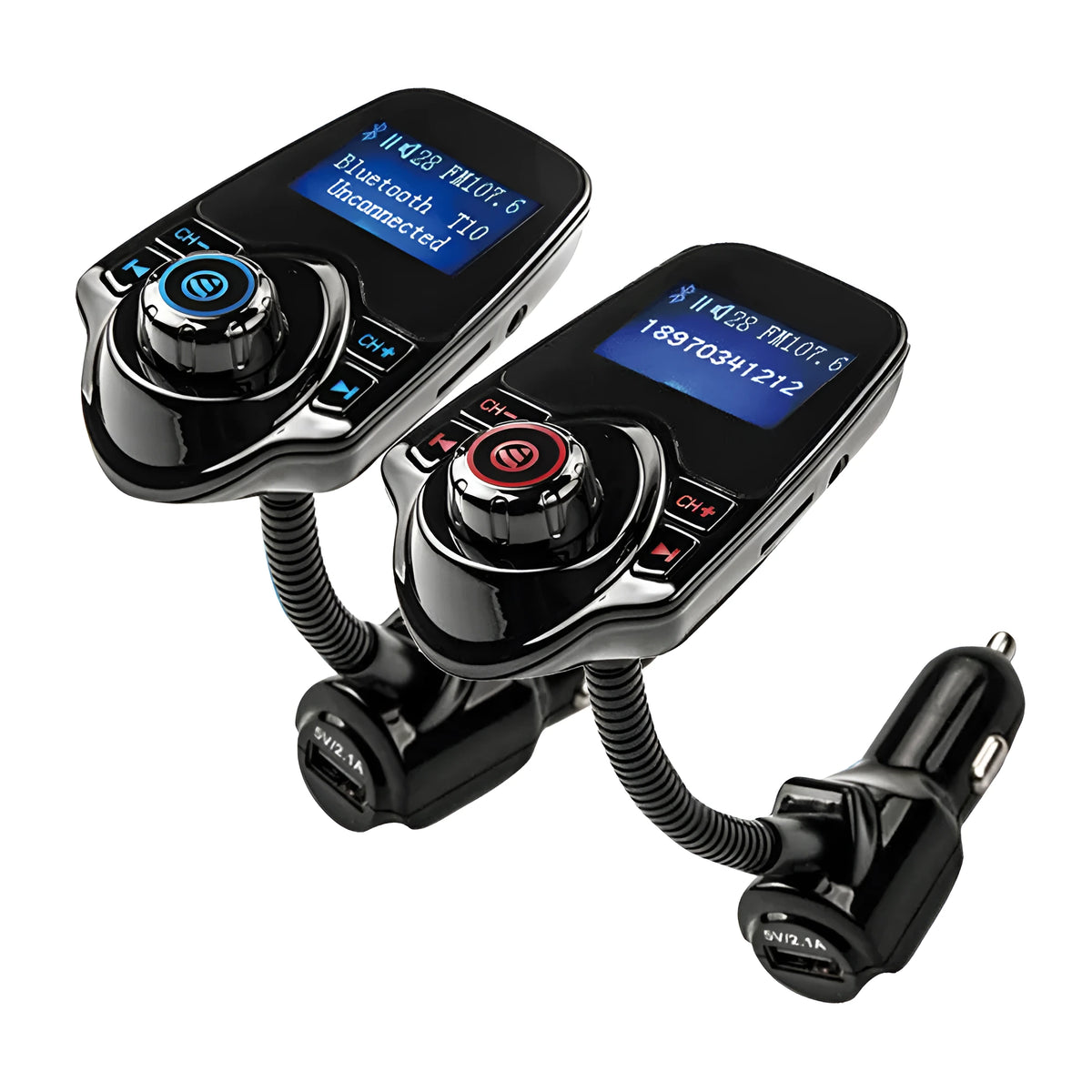 Black car MP3 Bluetooth player FM transmitter for hands-free audio streaming