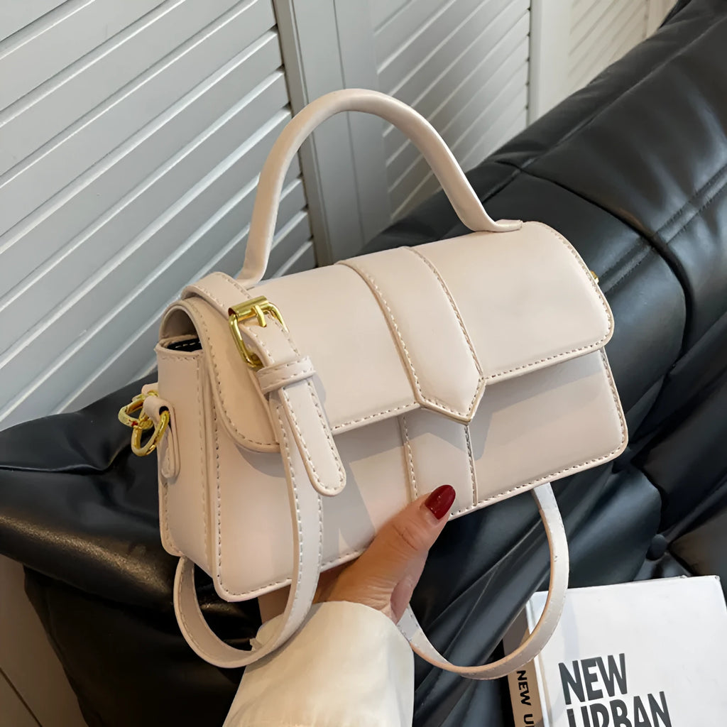 Women's horizontal square PU messenger bag with file pocket compartment in multiple colour options