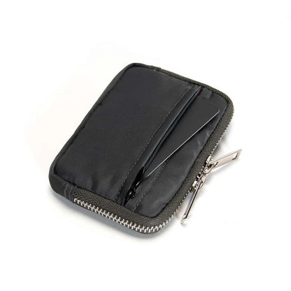 Compact RFID Anti-theft Wallet in black, dark gray, Army Green, and dark blue