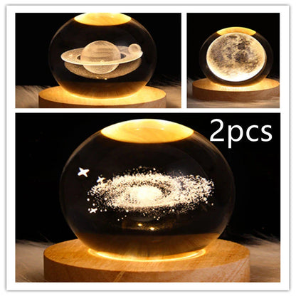 Magical Galaxy Crystal Ball Lamp with captivating 3D celestial lighting effects