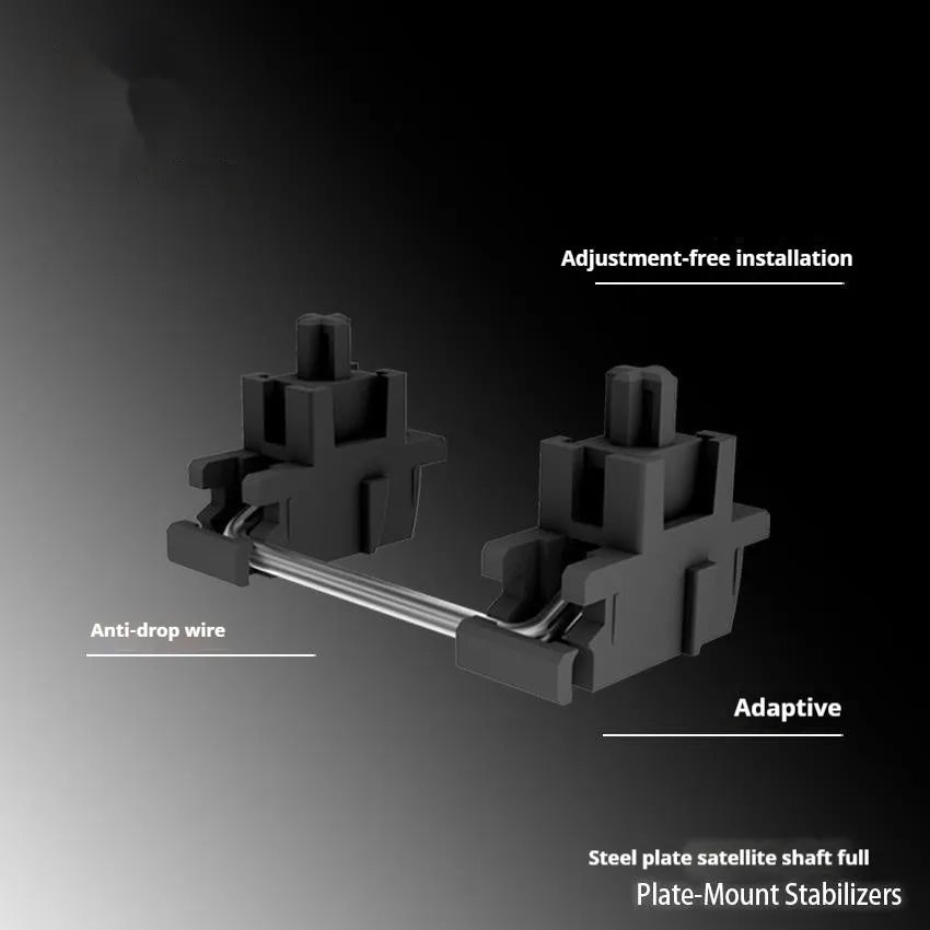 Black and milky white mechanical keyboard stabilisers for 6.25U and 7U spacebars