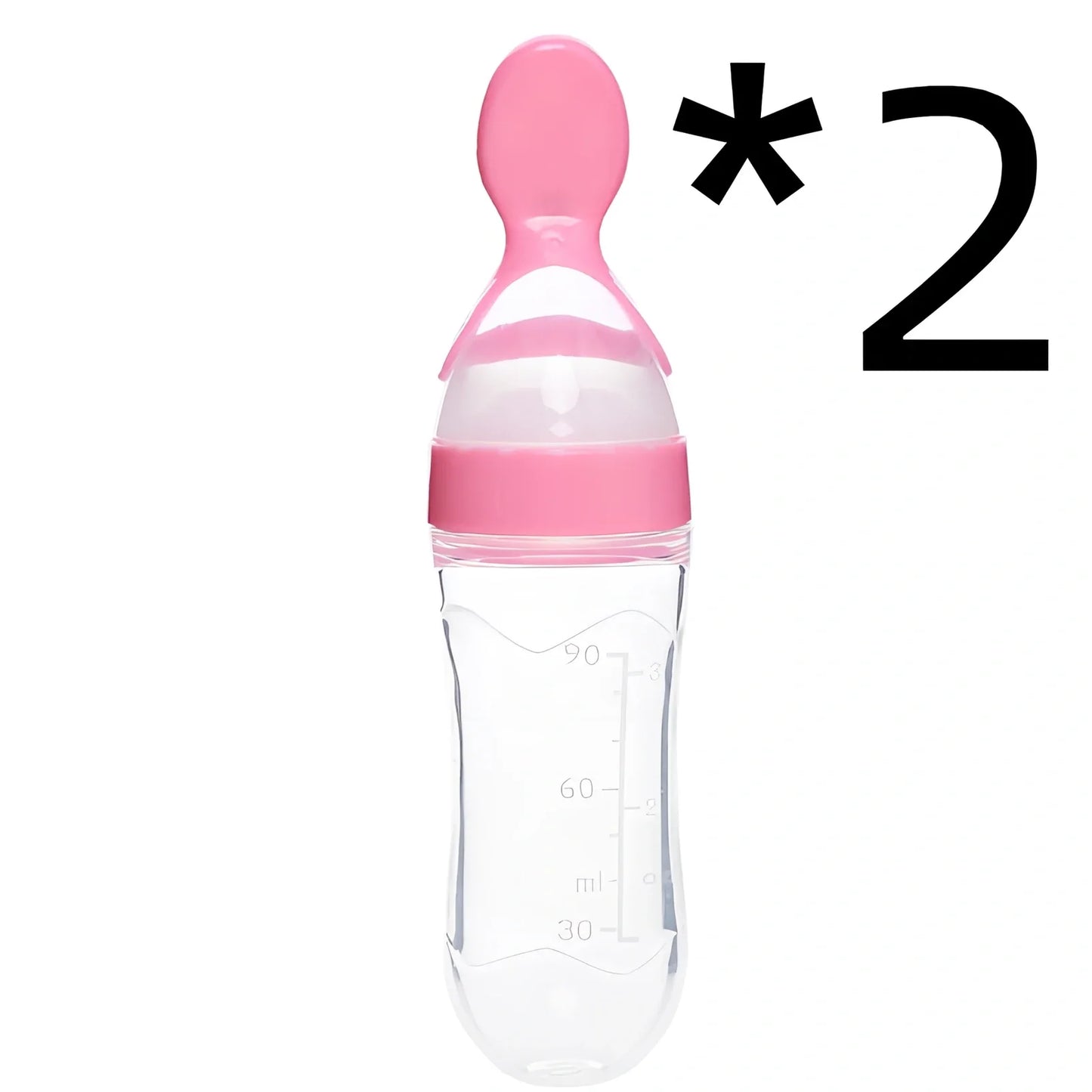 Blue baby spoon bottle feeder, 120ml capacity, food-grade silicone and PP, for 3 months semi-liquid feeding