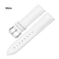 Genuine leather watch strap with straight buckle in black plain colour, 22mm width option