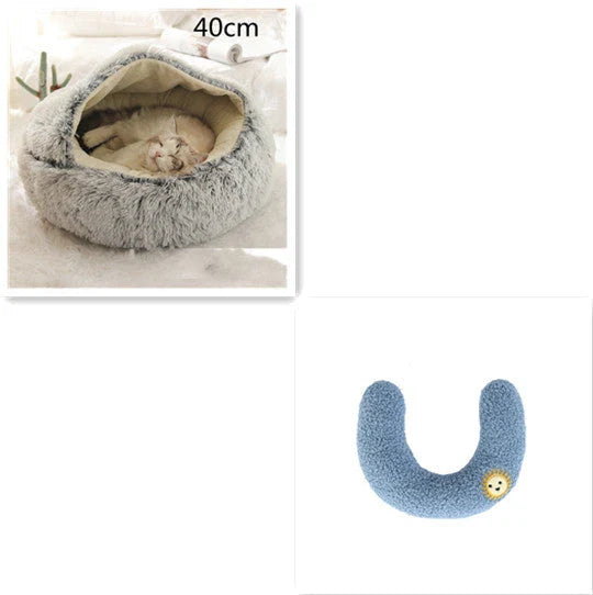 Warm plush pet bed for cats and dogs in various colours and sizes