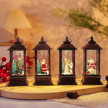 Christmas Santa Claus LED night light battery-powered hanging lantern for festive decoration