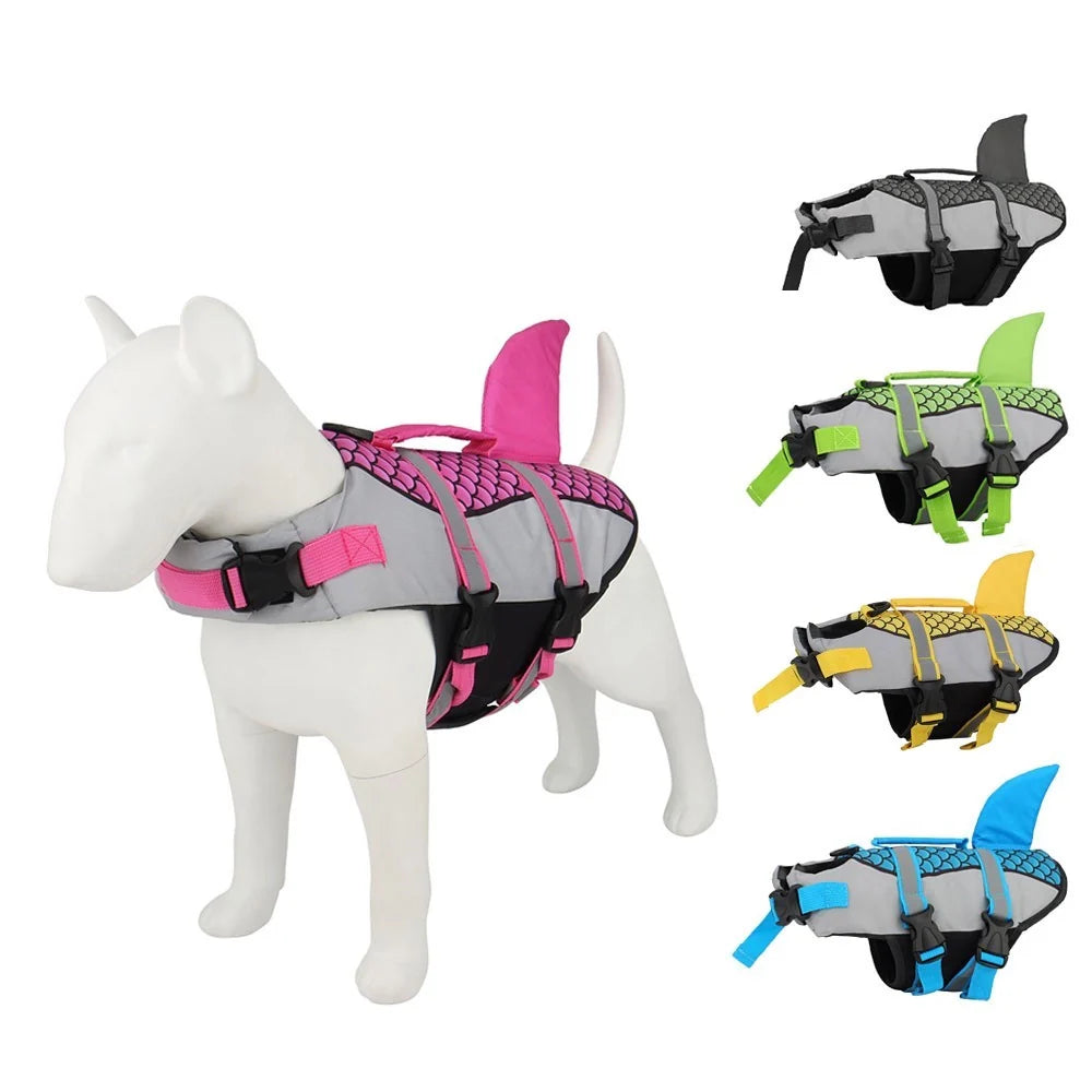 High buoyancy dog life jacket vest in various colors and sizes for safe pet swimming