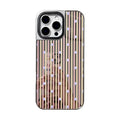 Contrast colour stripe silver edge phone case on iPhone 15 Pro Max with all-inclusive sprayed finish