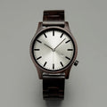 Men's wood quartz pointer watch with 10mm thickness, four B09 colour options, casual style, wooden case