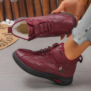 Women's black velvet indoor shoes with rubber sole and hollow-out design