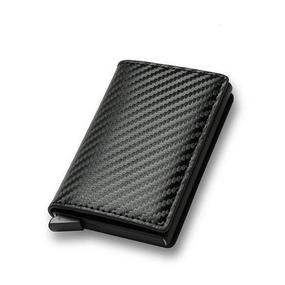 Slim PU leather credit card holder in various colours, ultra-thin design for easy pocket storage