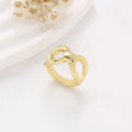 Women's butterfly hollow ring in titanium steel with bow shape and geometric design in gold or steel colour