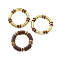 Women's multi-layer wooden necklace and bracelet set in exaggerated European style with alloy chain