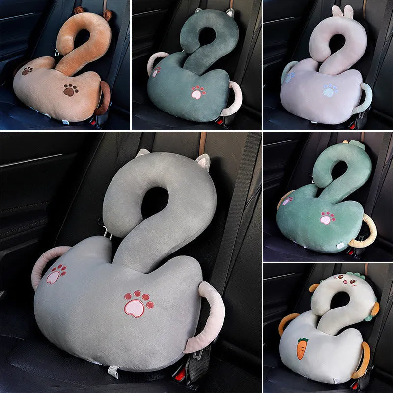 Square 65cm cartoon animal car cushion pillow with question mark design in six colour options
