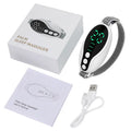 White or blue coloured USB rechargeable intelligent sleeping aid instrument with compact design.