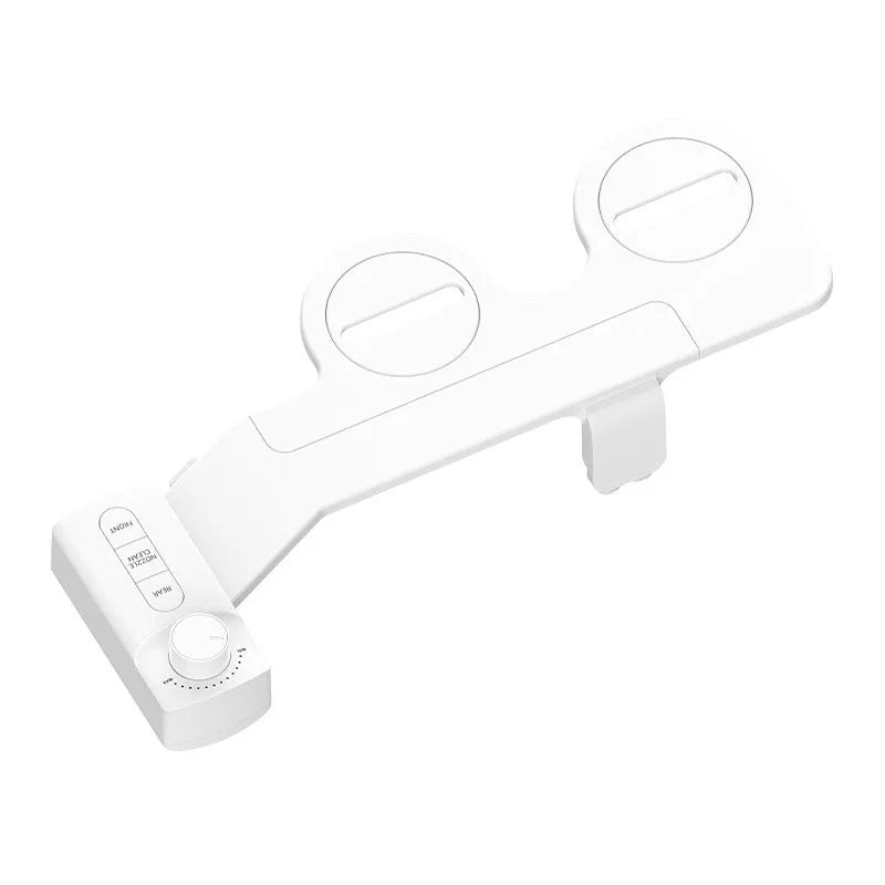 KB06 pure white manual button wash cleaning tool with removable nozzle and copper tee fitting.