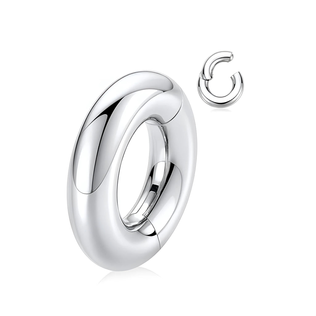 Stainless steel closed round lip ring in electroplated steel colour for human body piercing