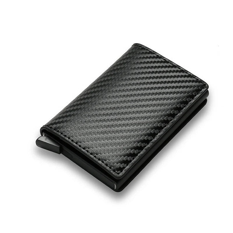 Slim PU leather credit card holder in various colours, ultra-thin design for easy pocket storage