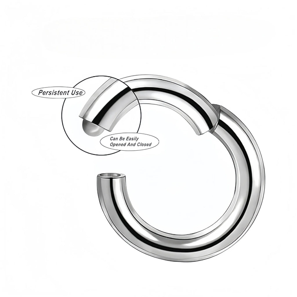 Stainless steel closed round lip ring in electroplated steel colour for human body piercing