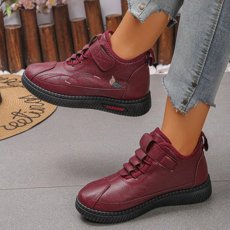 Women's black velvet indoor shoes with rubber sole and hollow-out design