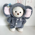 Grey elephant plush jumpsuit suit for a 30cm Lina bear doll