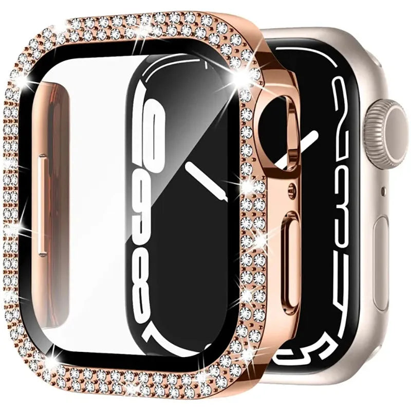 Double diamond glass Apple Watch case in multiple colours showing peep-proof screen protection