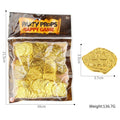 Doli set of 100 gold, silver, or bronze plastic replica Roman coins for decoration and crafts.