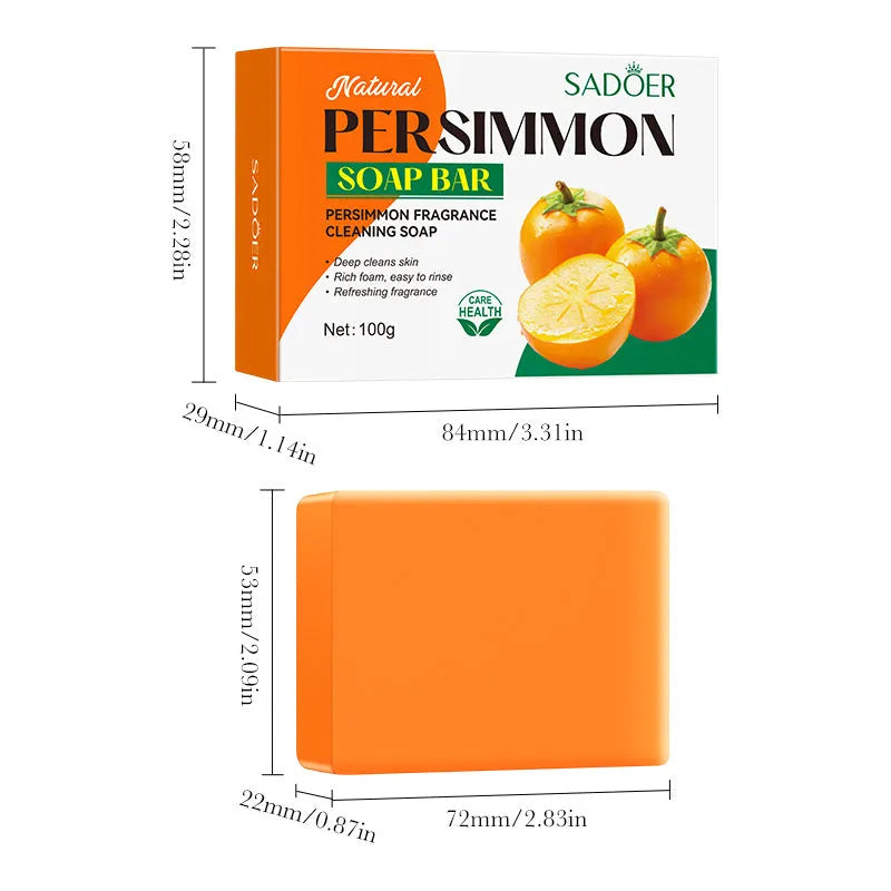 Universal Persimmon Fragrance Cleaning Soap 100g bar on a white background