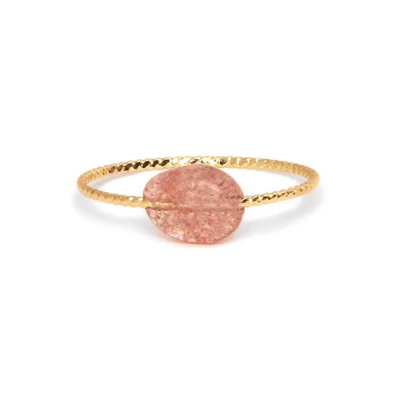 Geometric-shaped agate ring for women showing original design in one of eight available colours.